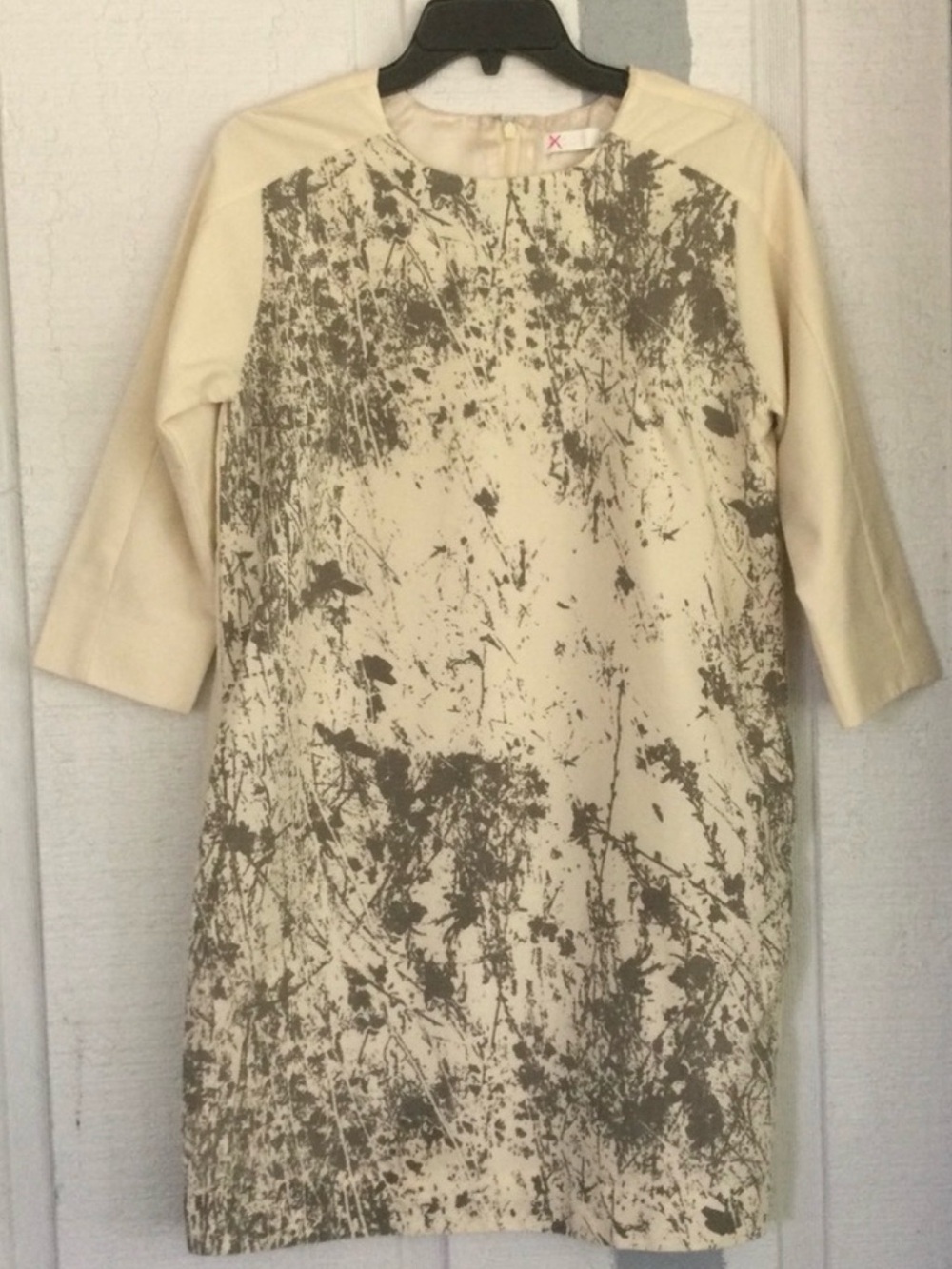 COS Cream Dress with Gray Abstract Print